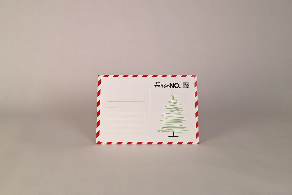 Retro cartolina Natale ironica forseNO da scrivere
