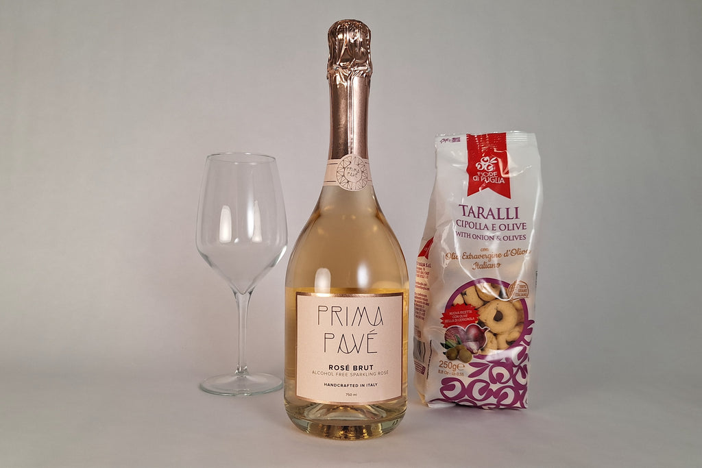 Idea regalo natalizia analcolica con spumante senza alcol Prima Pavé rosè
