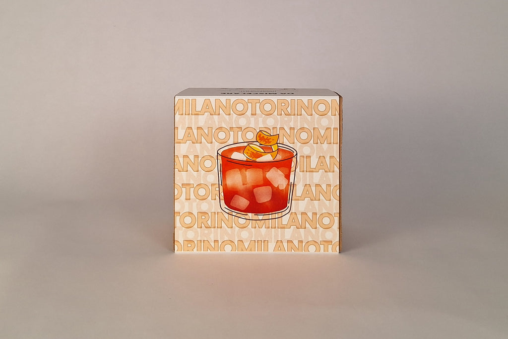 Kit Milano–Torino completo con Vermut Drapò e Bitter Campari o Tuvè per preparare uno o due cocktail italiani a casa