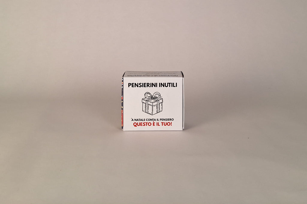 Scatola Pensierini Inutili Forse.No, regalo di Natale ironico con frase divertente.