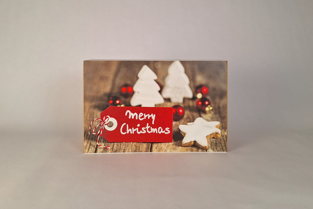 Box Albero di Natale media con grafica natalizia, confezione regalo pronta