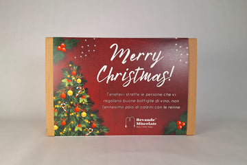 Box Natale in Rosso con vini biellesi, confezione regalo elegante per le feste