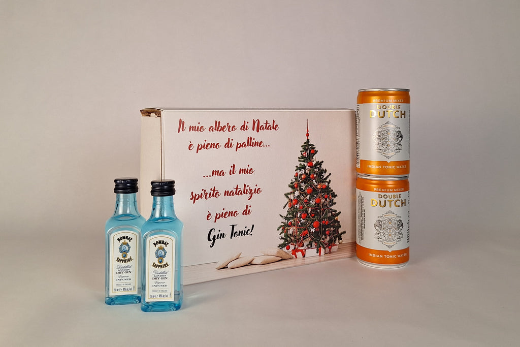 Kit Gin Tonic di Natale con gin, acqua tonica e confezione natalizia in edizione limitata