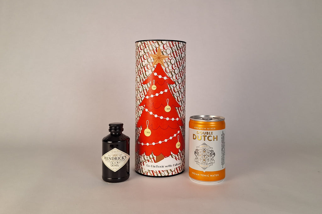 Cocktail kit natalizio in tubo con Monkey 47 e acqua tonica Double Dutch