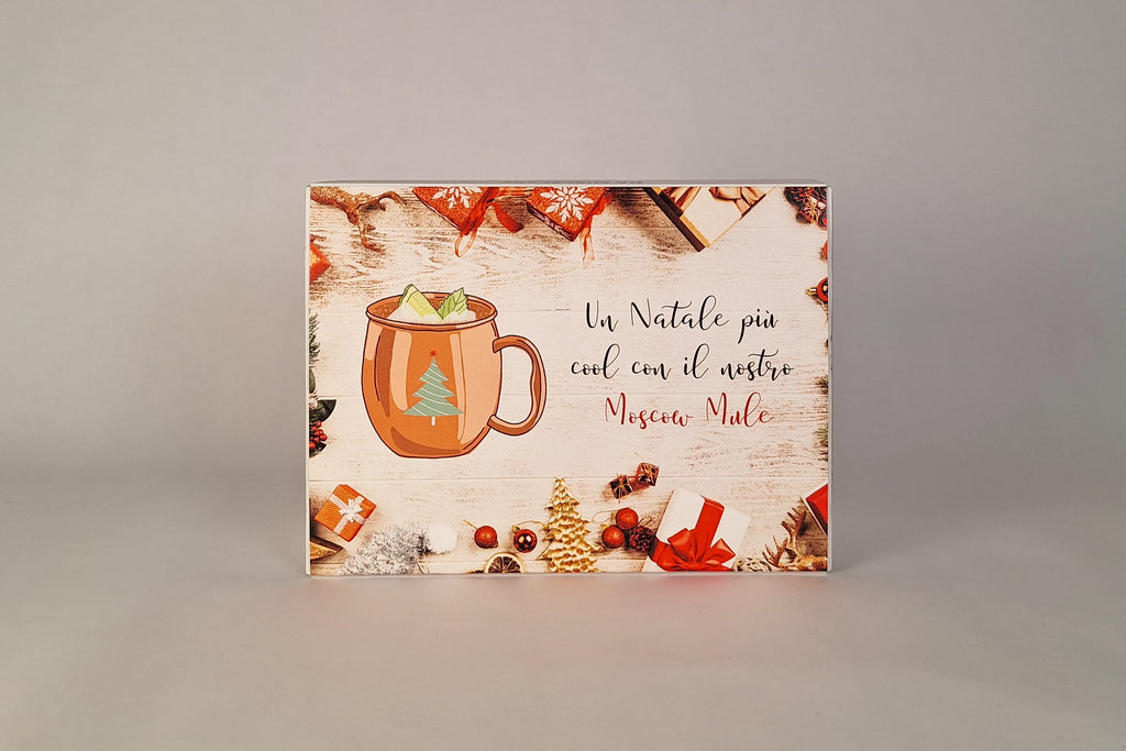 Kit Moscow Mule Natalizio confezionato come regalo originale di Natale