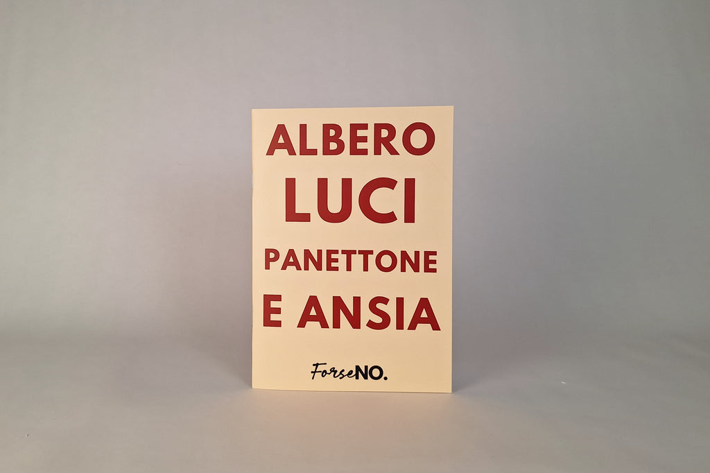 Quadernino ForseNO Albero Luci Panettone e Ansia – copertina ironica natalizia.