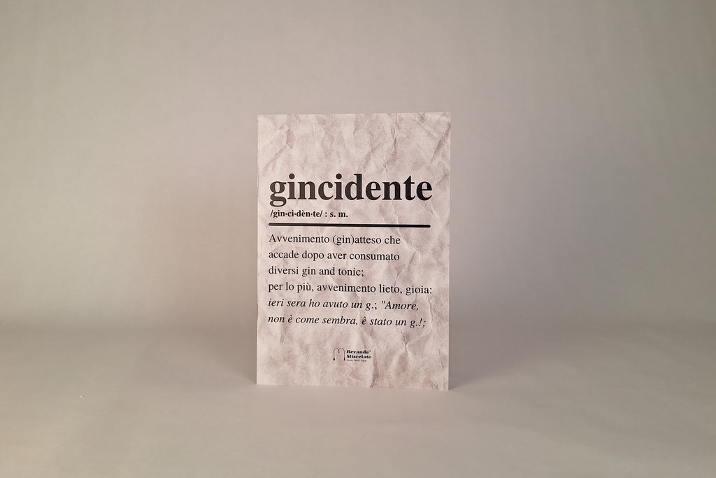 Quadernino A5 Gincidente di Bevande Miscelate con grafica ironica sul Gin Tonic.