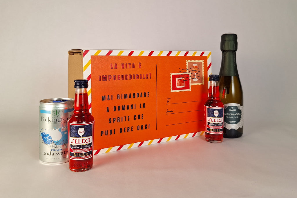 Ricetta Spritz inclusa nella box per un aperitivo facile e gustoso.