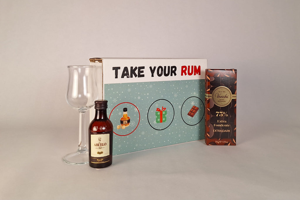 Degustazione di rum mignon con cioccolato e calice – Take Your Rum Natalizio
