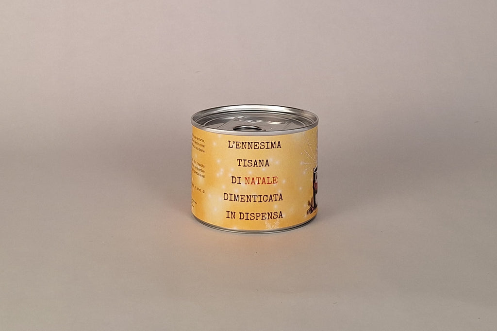 Latta “L’ennesima tisana natalizia dimenticata in dispensa”, idea regalo di Natale divertente e ironica.