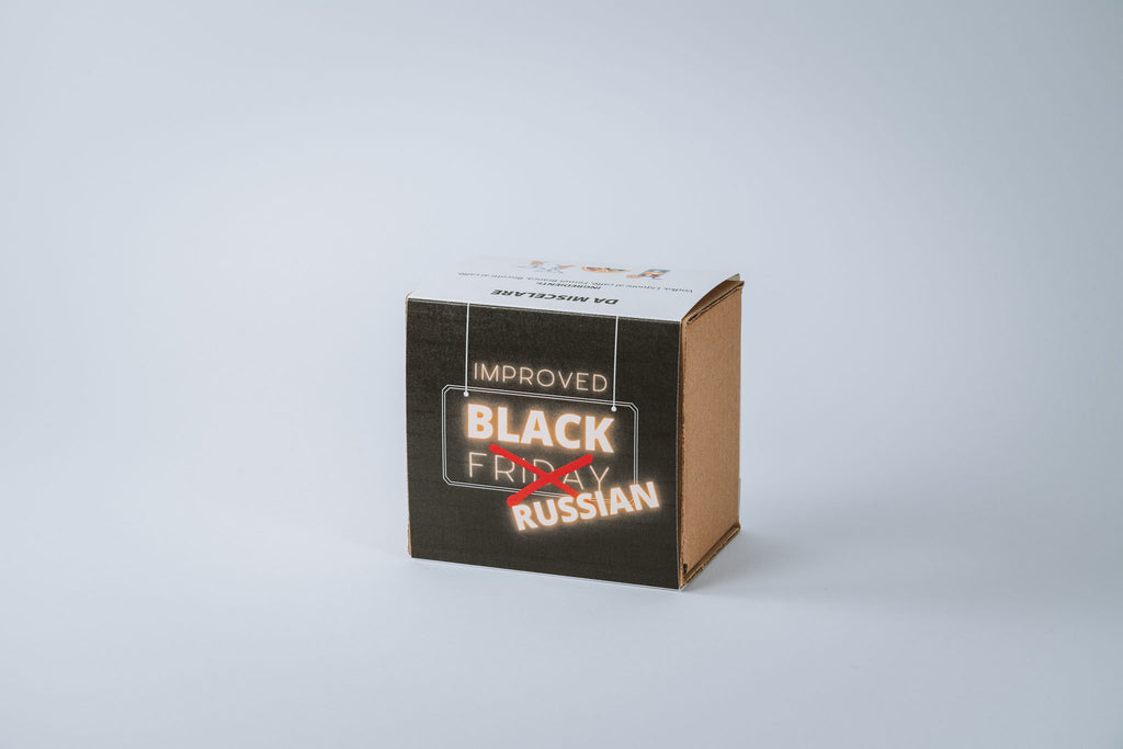 Dettaglio box Improved Black Russian con vodka, liquore al caffè e Fernet – edizione Classic